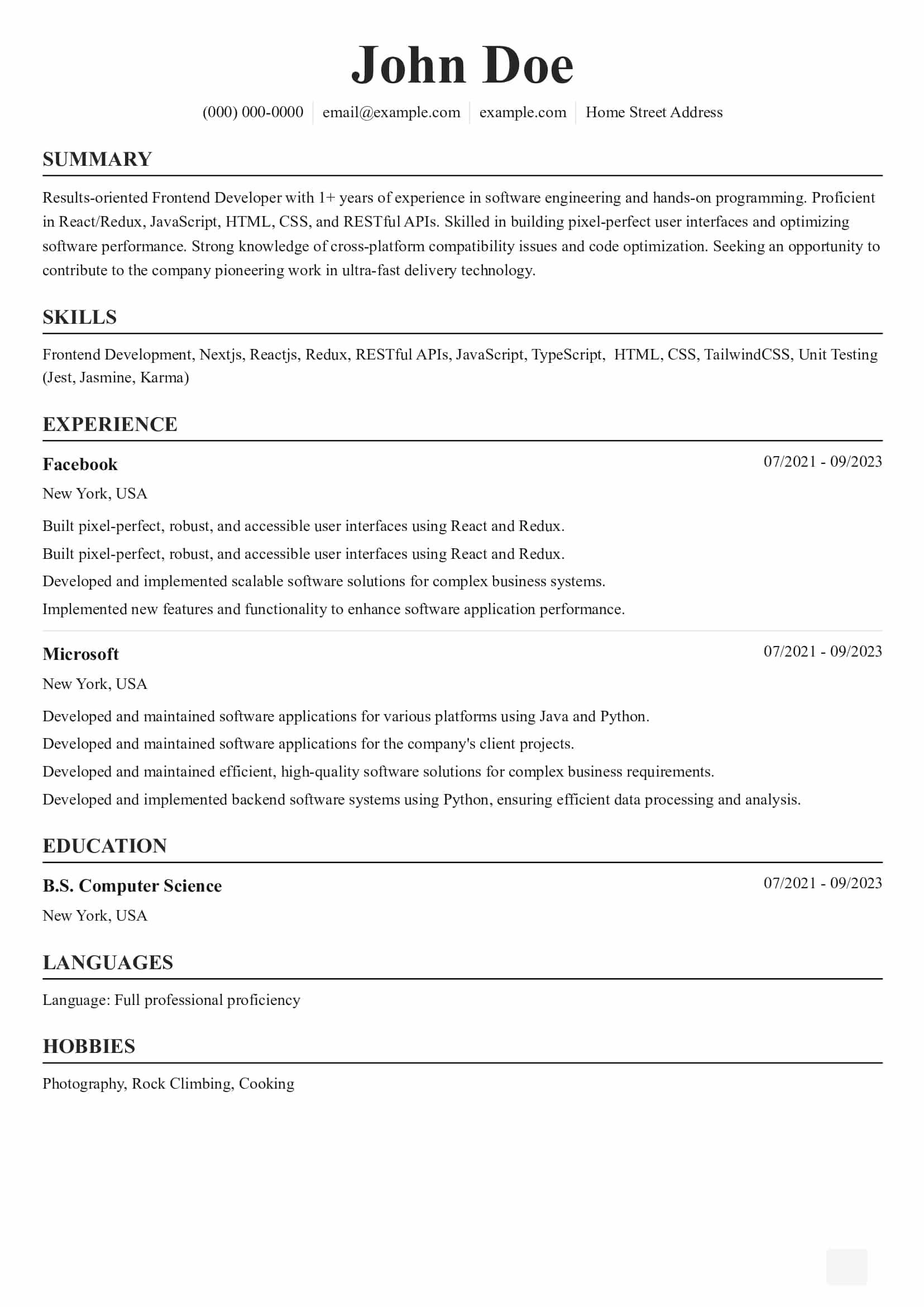 Free Resume Templates | Resume Ninja